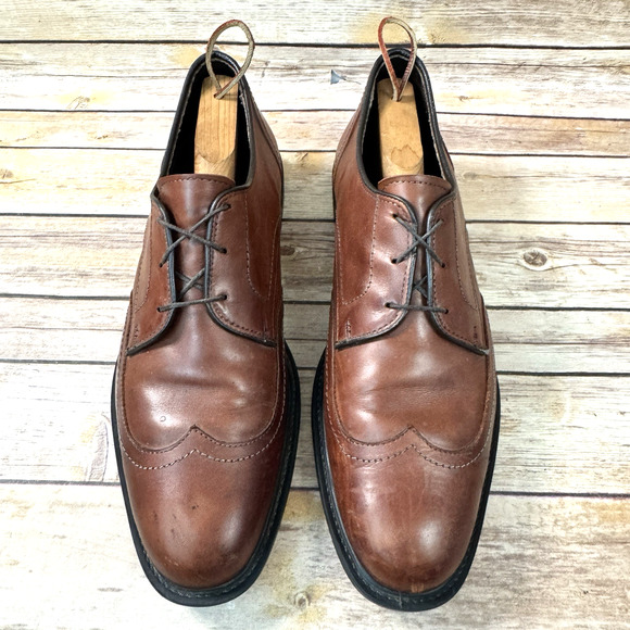 Allen Edmonds Mens Cognac Brown Leather Wigtip Lace Up Oxford Shoes 13B main image 10
